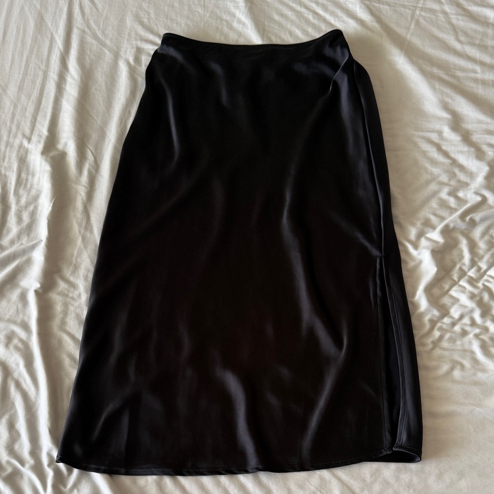 Old Navy Black Satin-Look Midi Skirt